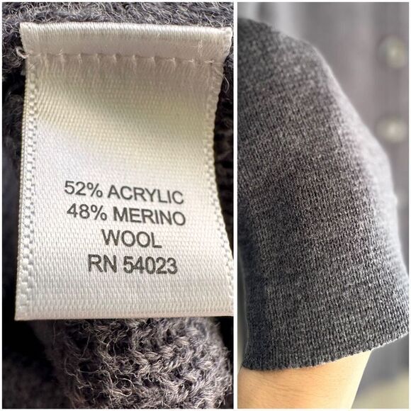 BANANA REPUBLIC Italian Yarn Button Down Merino Wool Blend Gray Cardigan Sweater - Picture 3 of 5